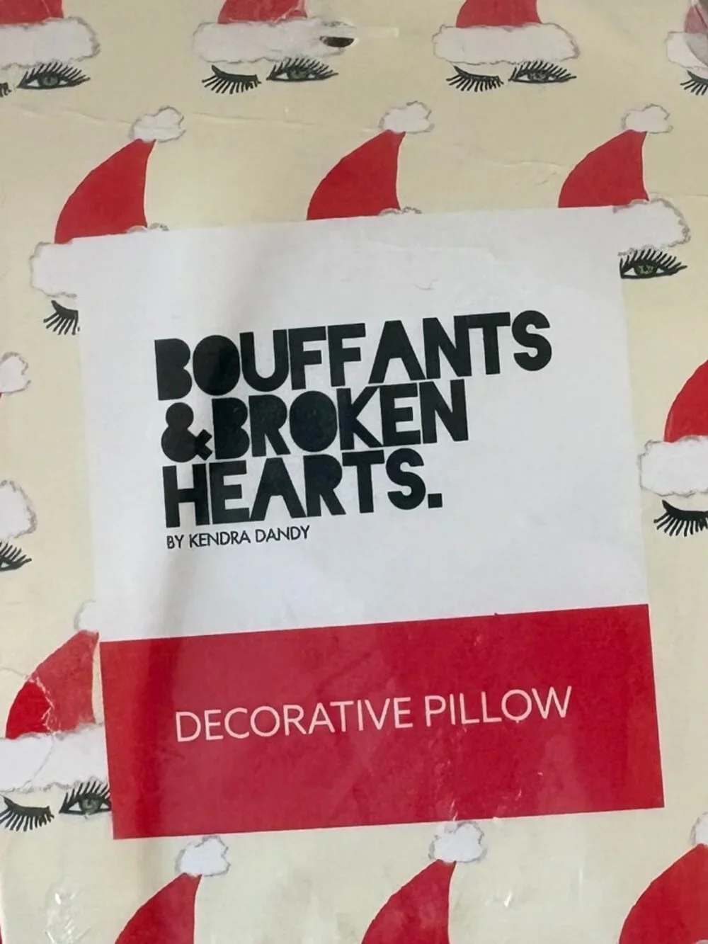 NWT - Bouffants & Broken Hearts 'And To All A Good Night' Pillow - Lilac -14x14